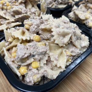 Poulet haché avec pâtes